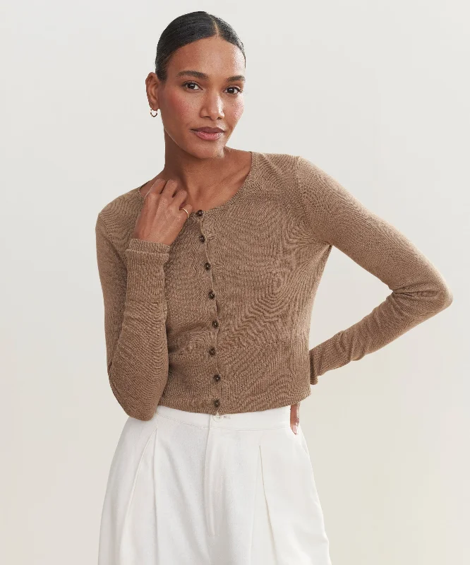 knit-ramie cardigan earthy -Finley Cardigan