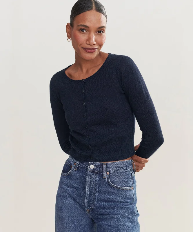 ribbed-ramie cardigan texture -Finley Cardigan