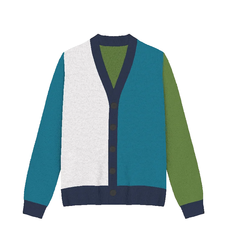 short cardigan dance vibe -Gay (mlm) Colorblock Knit Cardigan