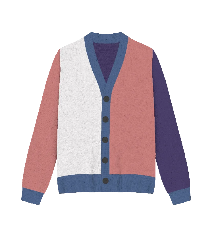 sienna cardigan earthy glow -Genderfluid Colorblock Knit Cardigan