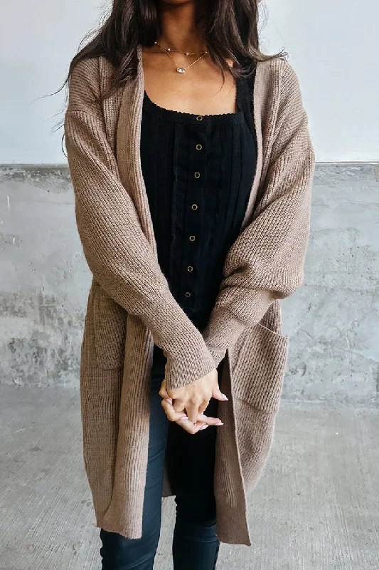 boucle-tulle cardigan fuzzy -Junie Cardigan - Latte