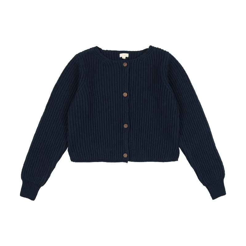 chevron-tulle cardigan dynamic -Lil Legs Basic Cardigan Navy