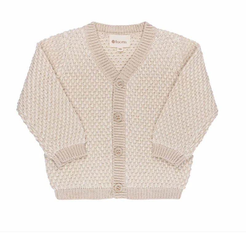 ribbed-suede cardigan texture -Looms Bubble Knit Collection Beige Cardigan