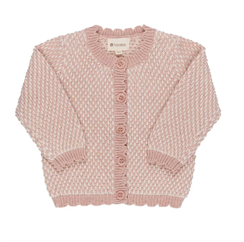 shale cardigan muted glow -Looms Bubble Knit Collection Mauve Cardigan