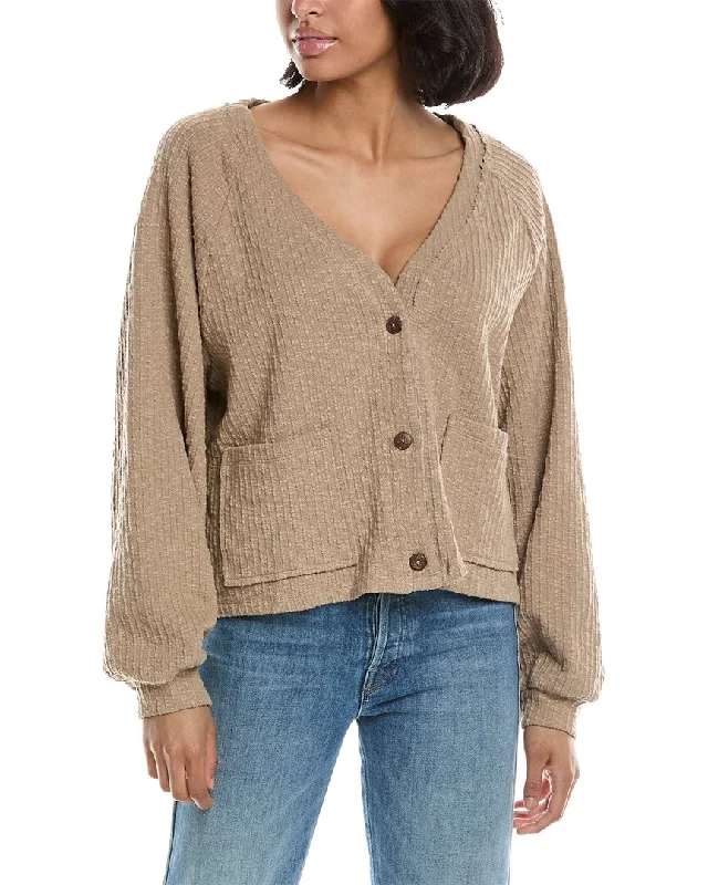 ramie cardigan natural texture -LUXE ALWAYS Cardigan