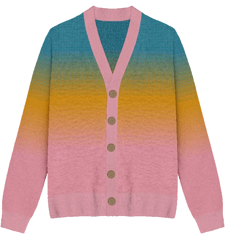 tweed-organza cardigan classic -Pansexual Faded Knit Cardigan