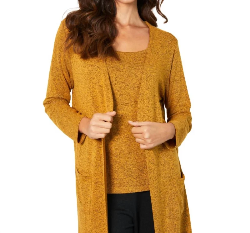 suede-tulle cardigan luxe -Pocket Duster Cardigan In Mango