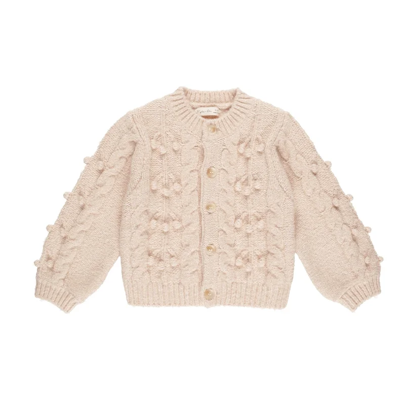 ribbed-jute cardigan texture -Rylee + Cru Shell  Bobble Cardigan