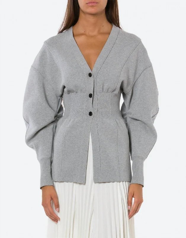 cropped cardigan dance chic -Stretch Viscose Cardigan In Grey