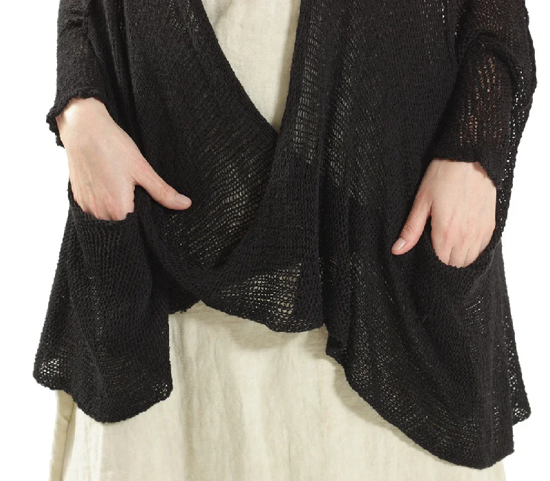 sienna cardigan earthy glow -Cotton Oversized Cardigan - Black