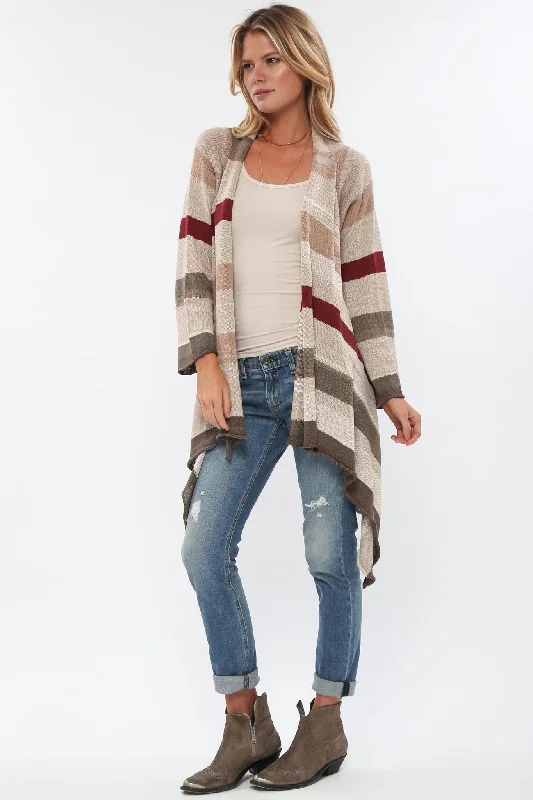 pullover sweater with glitter trim -Naples Wrap Sweater in Sand City