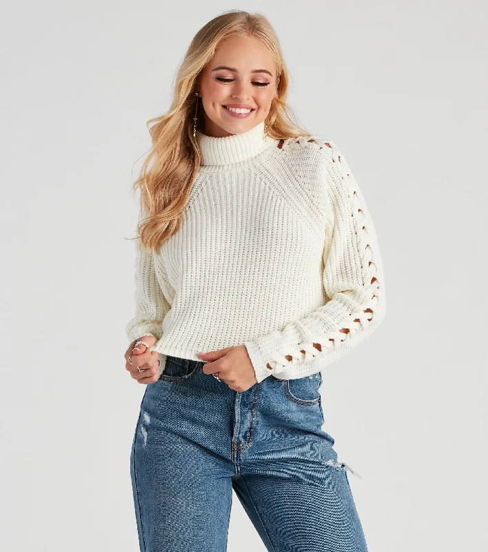 boucle-jute pullover sweater fuzzy -Keep Me Warm Turtleneck Sweater