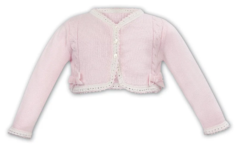 cardigan with ruched hem -Knitted Bow Cardigan