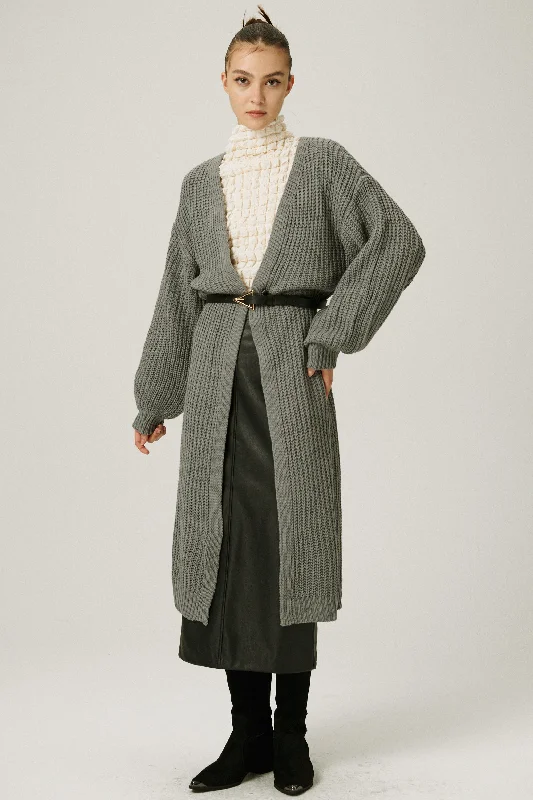 suede-jute pullover sweater luxe -Leia Sweater Maxi Coat