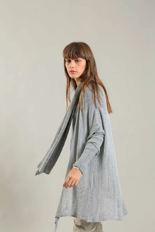 cropped cardigan party chic -Orta Light Bamboo & Soy warm Cardigan - Fog Silver Grey