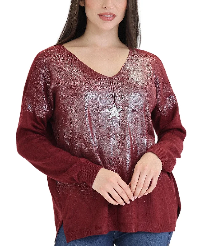 short pullover sweater dance vibe -Shimmer Star Sweater