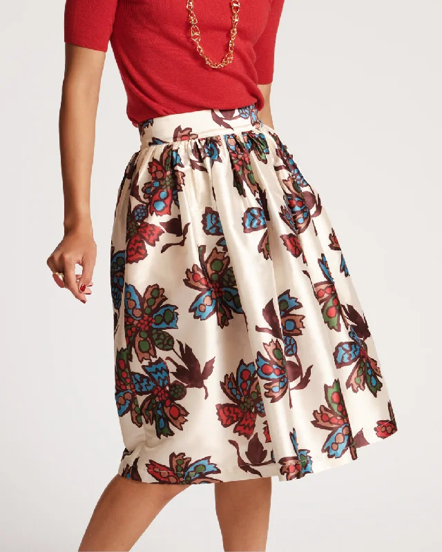 merlot fitted skirts -Barbara Midi Skirt Autumn Leaves