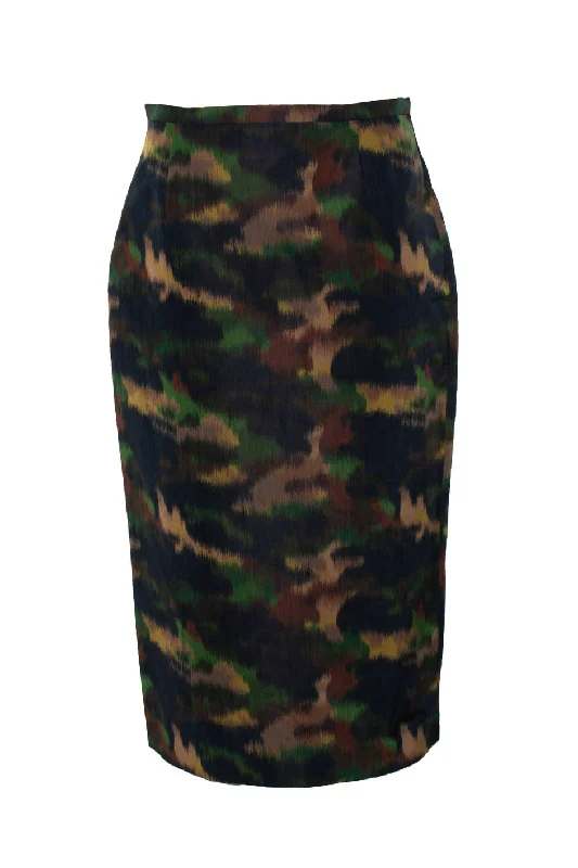 claret flow skirts -camouflage printed midi skirt