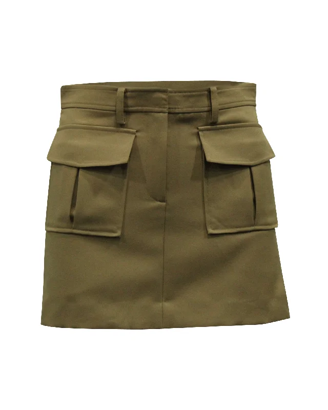 citron flare skirts -Theory Pocket Mini Skirt in Beige Polyester