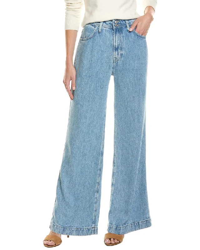 luminous stripe pants -7 For All Mankind Modern Volcan Blue Dojo Wide Leg Jean