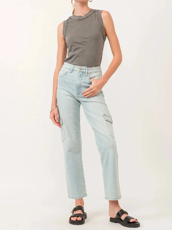 kiwi short pants -90's High Rise Foster Ankle Straight Jeans In Blue