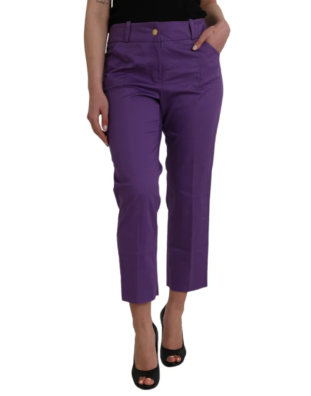 kiwi clean pants -BENCIVENGA  Cotton MidWaist Straight Cropped Women's Pants