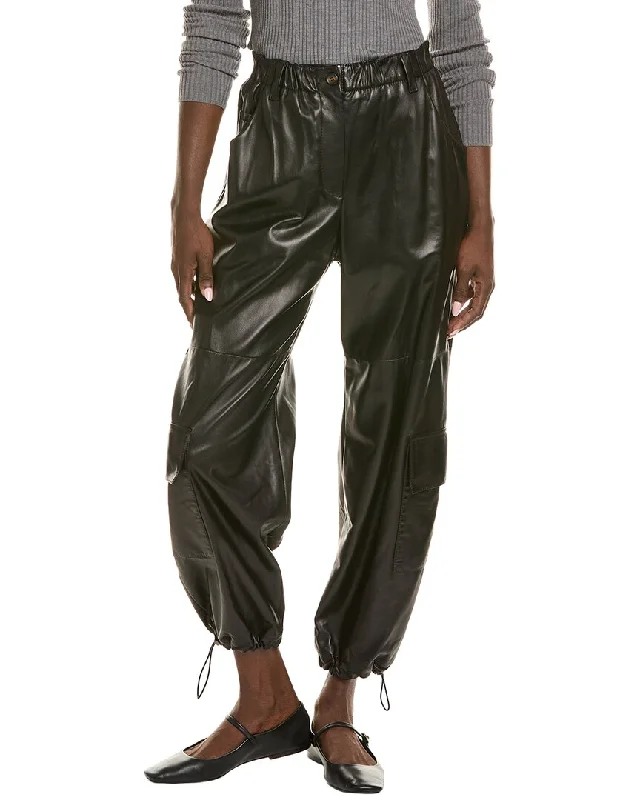 autumn tone pants -Brunello Cucinelli Leather Pant