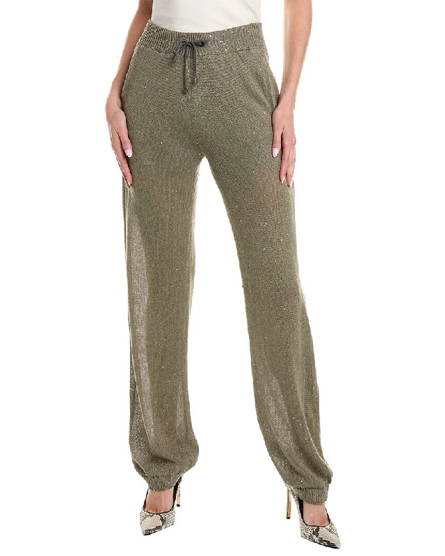 sepia distressed pants -Brunello Cucinelli Linen & Silk-Blend Pant