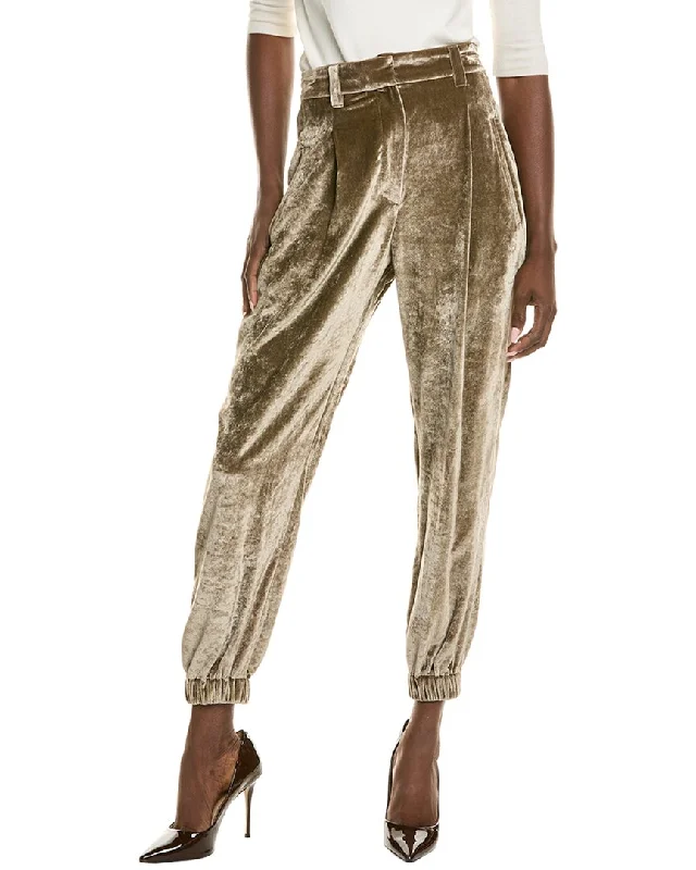 zebra pattern pants -Brunello Cucinelli Silk-Blend Pant