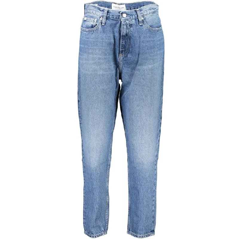 drop hem pants -Calvin Klein blue Cotton Jeans & Women's Pant