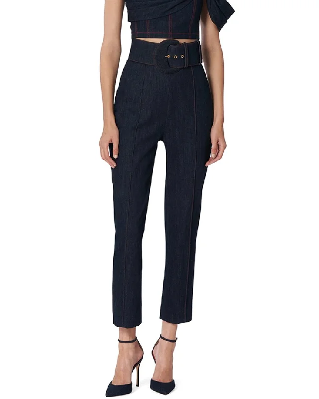 slub stretch pants -Carolina Herrera High Waisted Skinny Pant