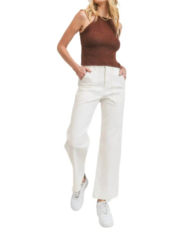 vented stretch pants -Carpenter Jeans In Off White