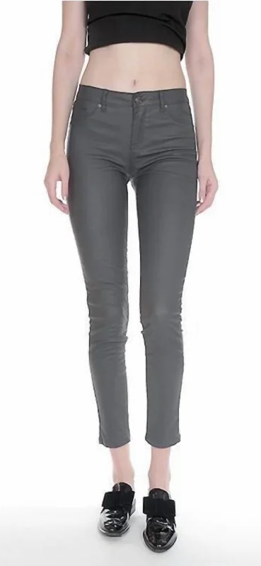 heavy stretch pants -Cheri Coated Skinny Jeans In Grey