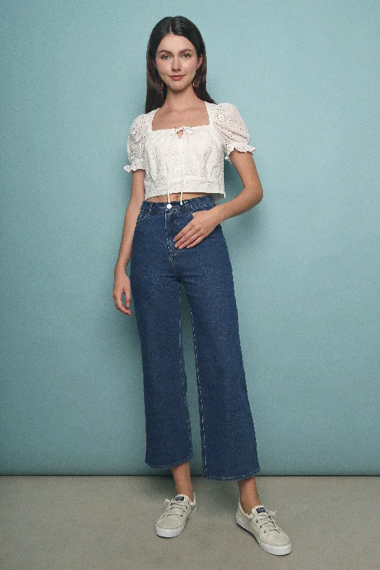 Hayden Wide Leg Denim Pants Dark Denim