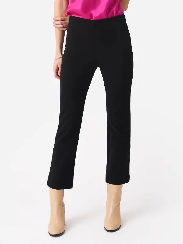 bold distressed pants -Crop Flare Trouser In Black