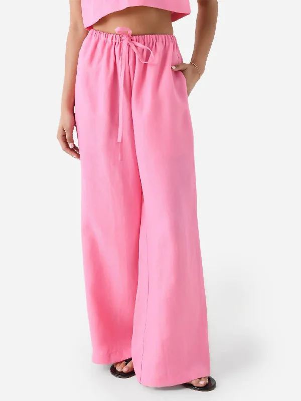 maternity bold pants -Delphi Drawstring Pant In Rose