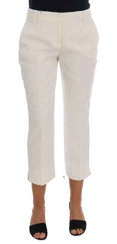 rave bold pants -Dolce & Gabbana Elegant  Capri Pants - Cotton & Silk Women's Blend