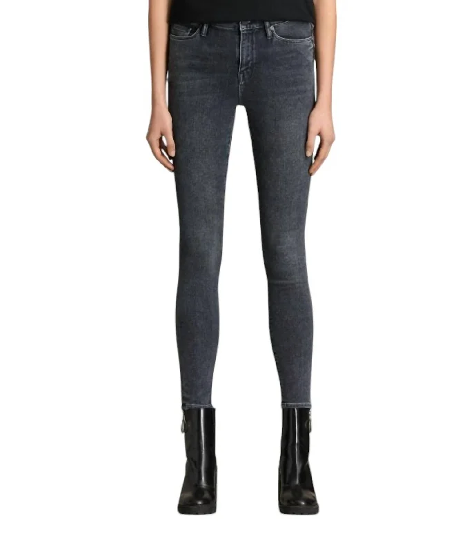 crimson easy pants -Eve Stretch Denim Skinny Jeans In Raven Black