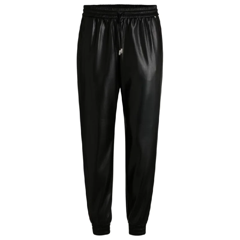 orchid easy pants -Faux-leather trousers with drawcord waist