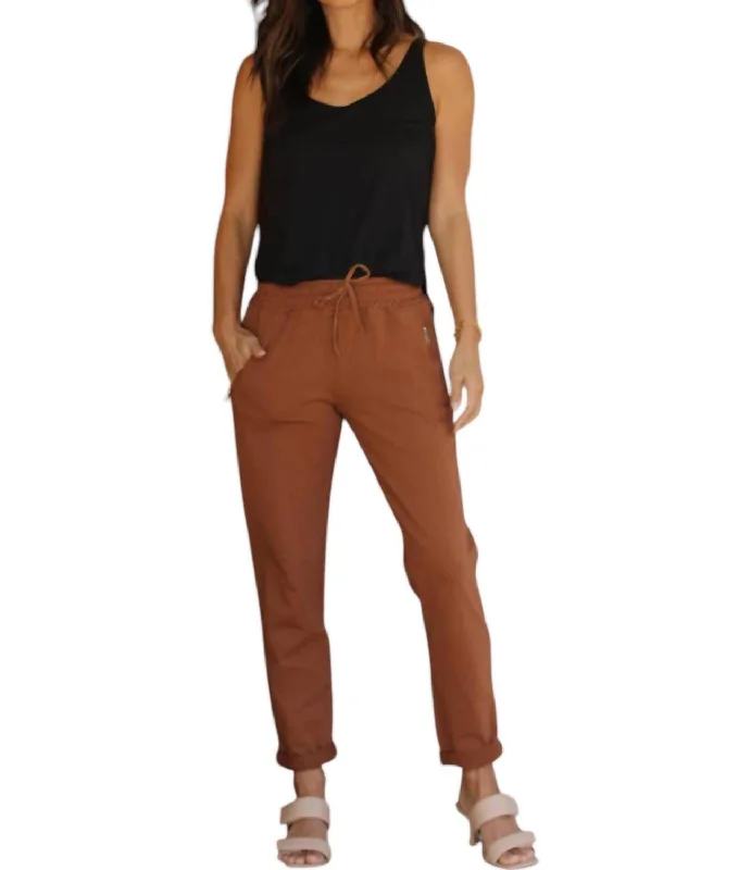 newborn sport pants -French Terry Jogger Pants In Terracotta