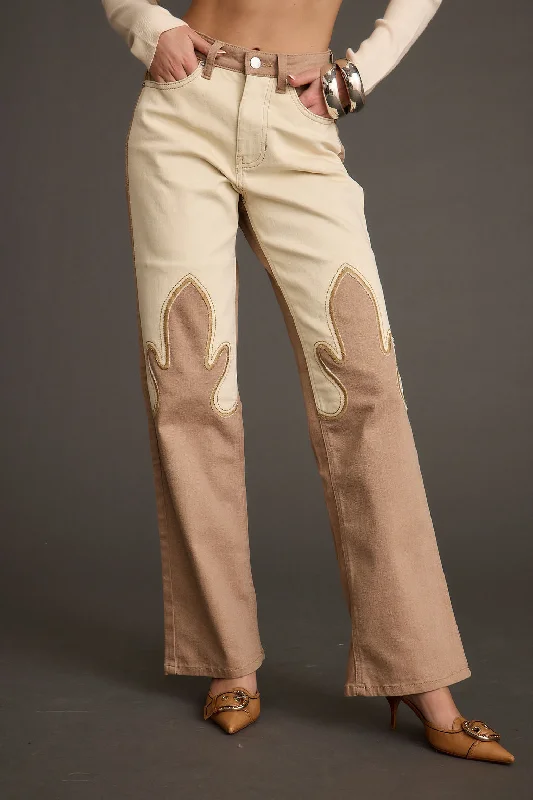 petite striking pants -High Noon Two Tone Western Pants