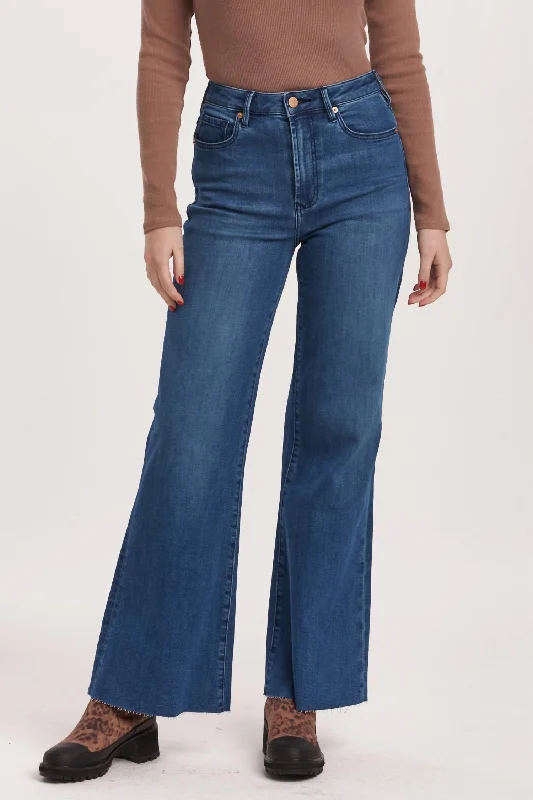 tight rest pants -High Rise Fiona Wide Leg Jeans In Violet Blue