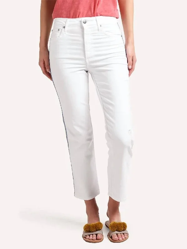 indigo rest pants -High Rise Relaxed Straight Leg Jean In White