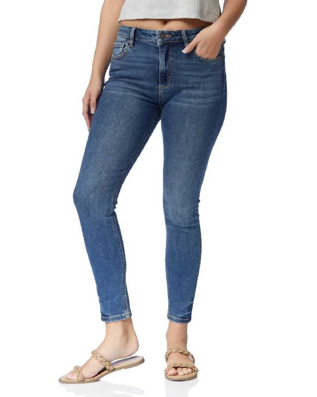 sleek stretch pants -High Rise Skinny Jean In Dark Wash