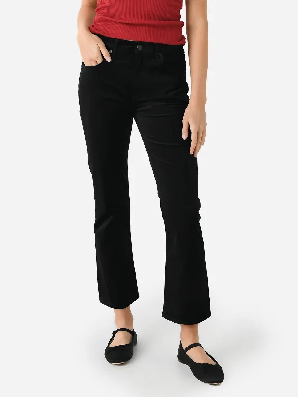 curry stripe pants -Isola Velvet Bootcut Pant In Black