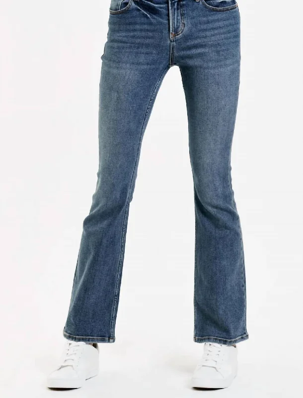 jade edge pants -Jax Mid Rise Bootcut Jeans - Silverdale In Blue