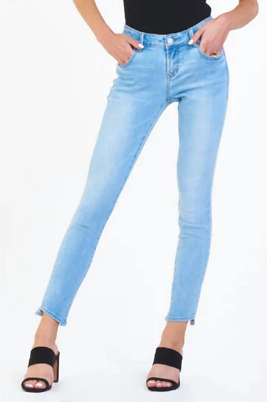 satin sleek pants -Joyrich Low Rise Skinny Jean In Lagoon