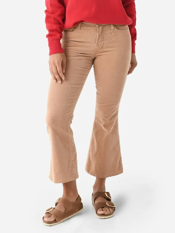 ruby stripe pants -Le Crop Flare Corduroy Jean In Light Camel