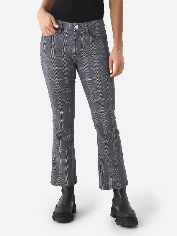 swing glow pants -Le Crop Mini Boot Plaid Jean In Noir Multi