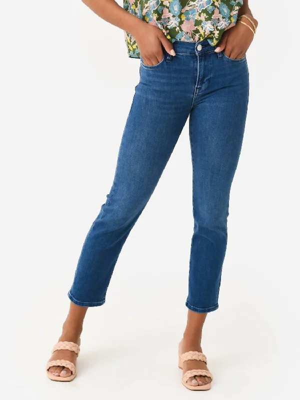 navy mist pants -Le High Straight Jean In Temple